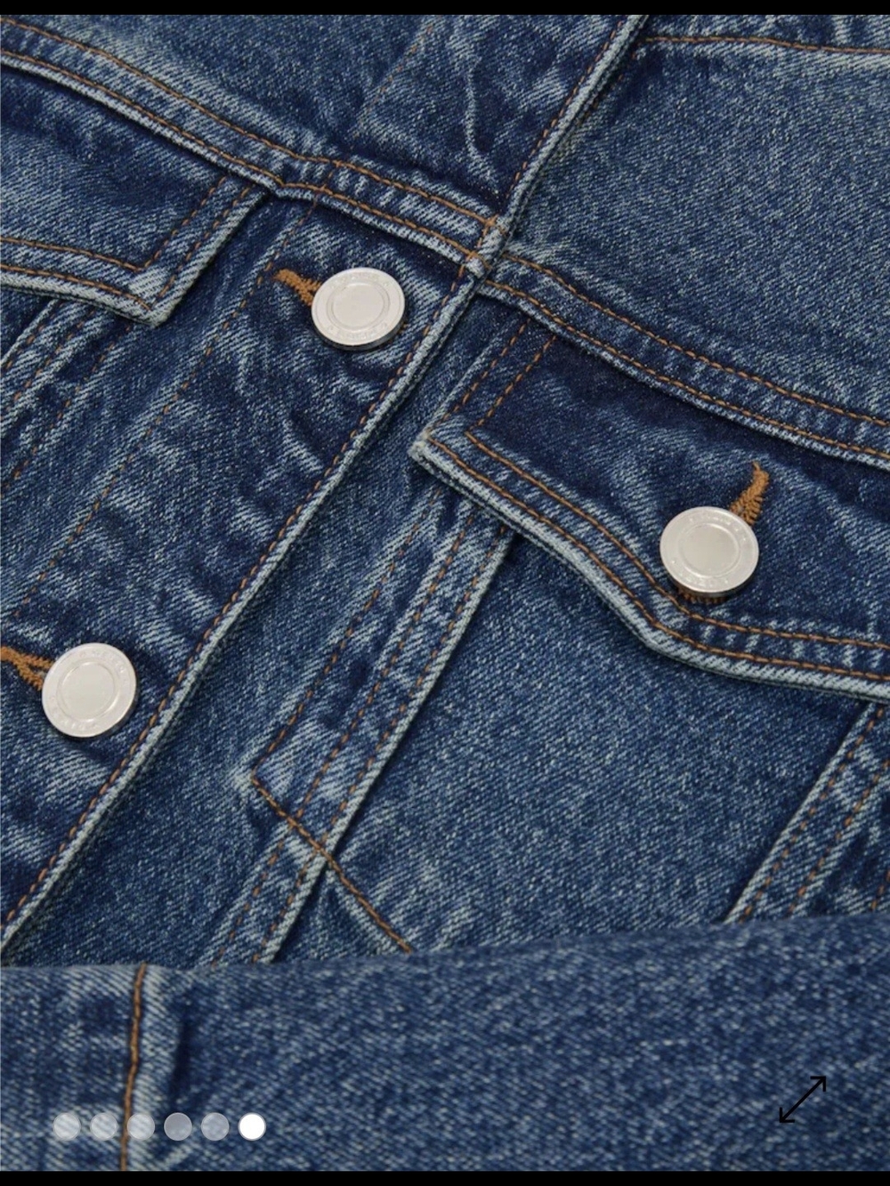 Reiss Collarless Denim Cropped Jacket 4 $350 - Picture 6 of 7
